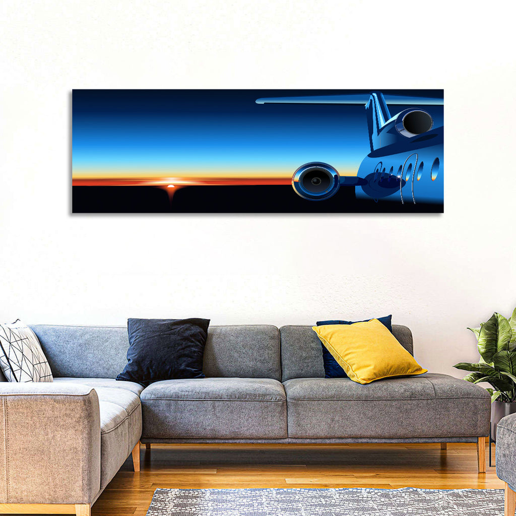 Private Jet Sunrise Wall Art