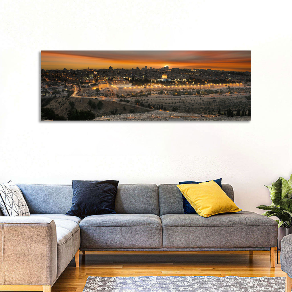 Jerusalem Sunset Over Temple Mount Wall Art