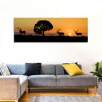 Bull Elk Sunset Silhouette Wall Art
