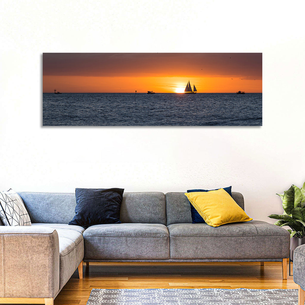 Florida Sailboat Sunset Wall Art