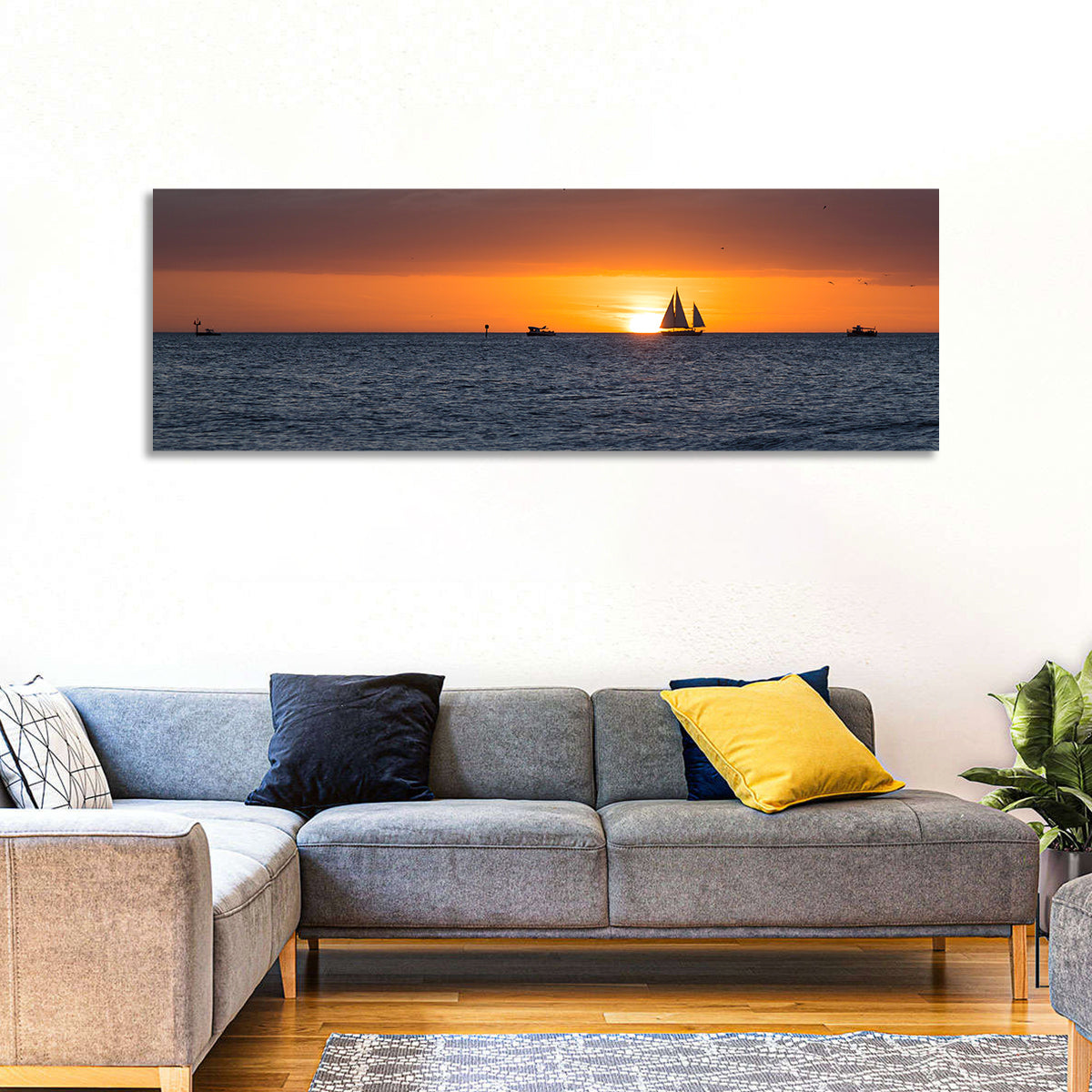 Florida Sailboat Sunset Wall Art
