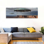 Ufos Over Stormy Canyon Wall Art