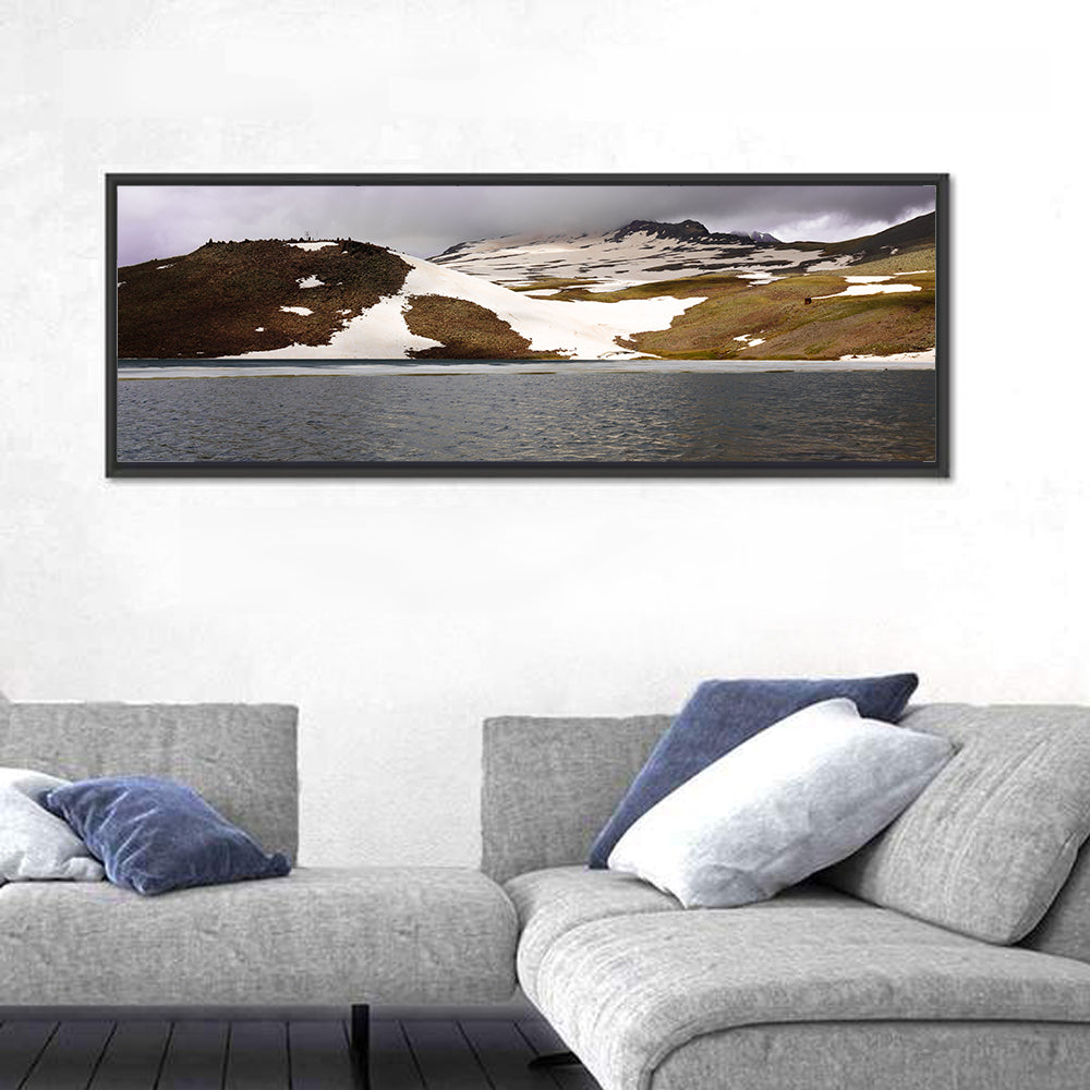 Lake Kari, Armenia Wall Art in a room, panoramic