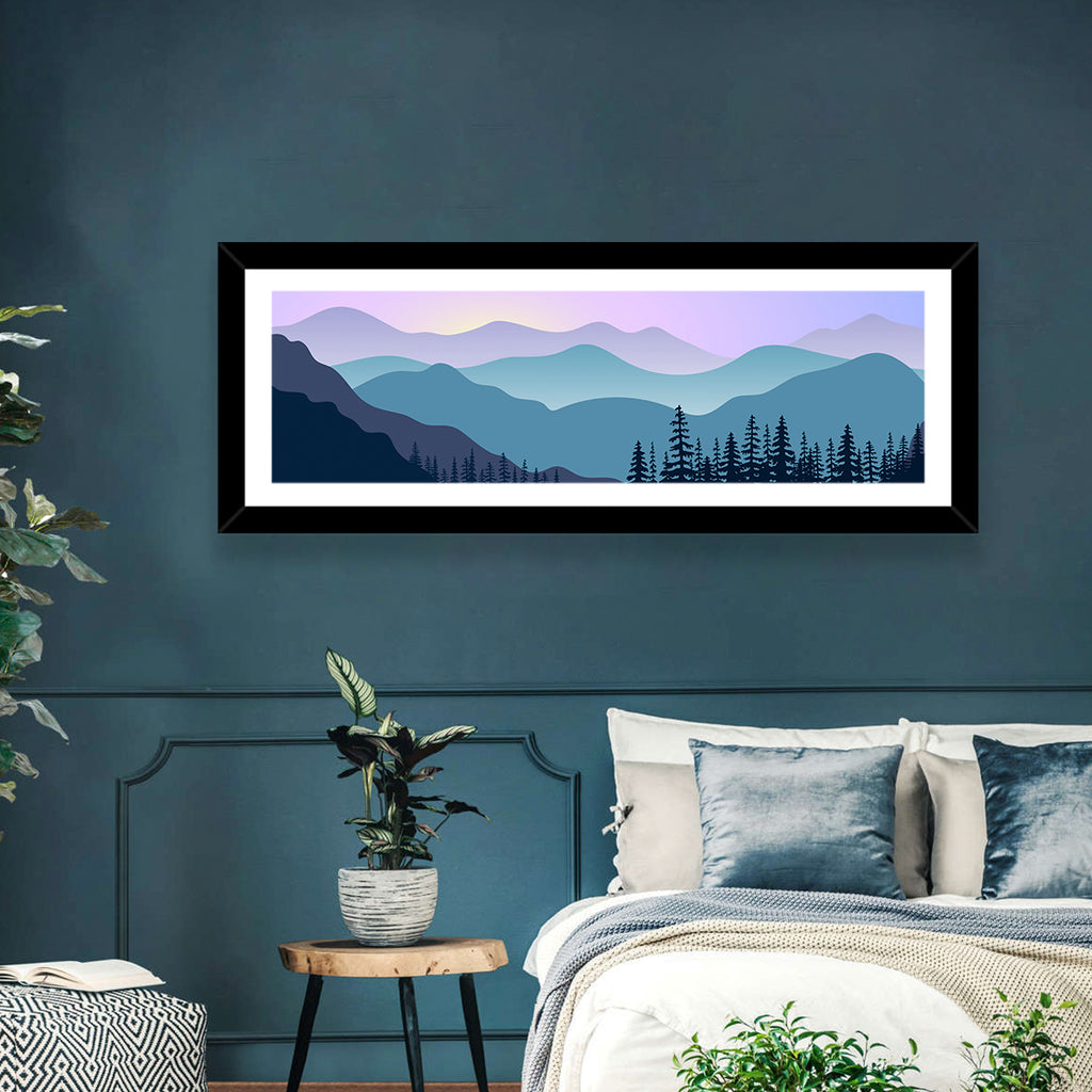 Purple Dawn Mountain Range Wall Art