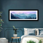 Purple Dawn Mountain Range Wall Art