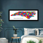 Colorful North Carolina Map Wall Art