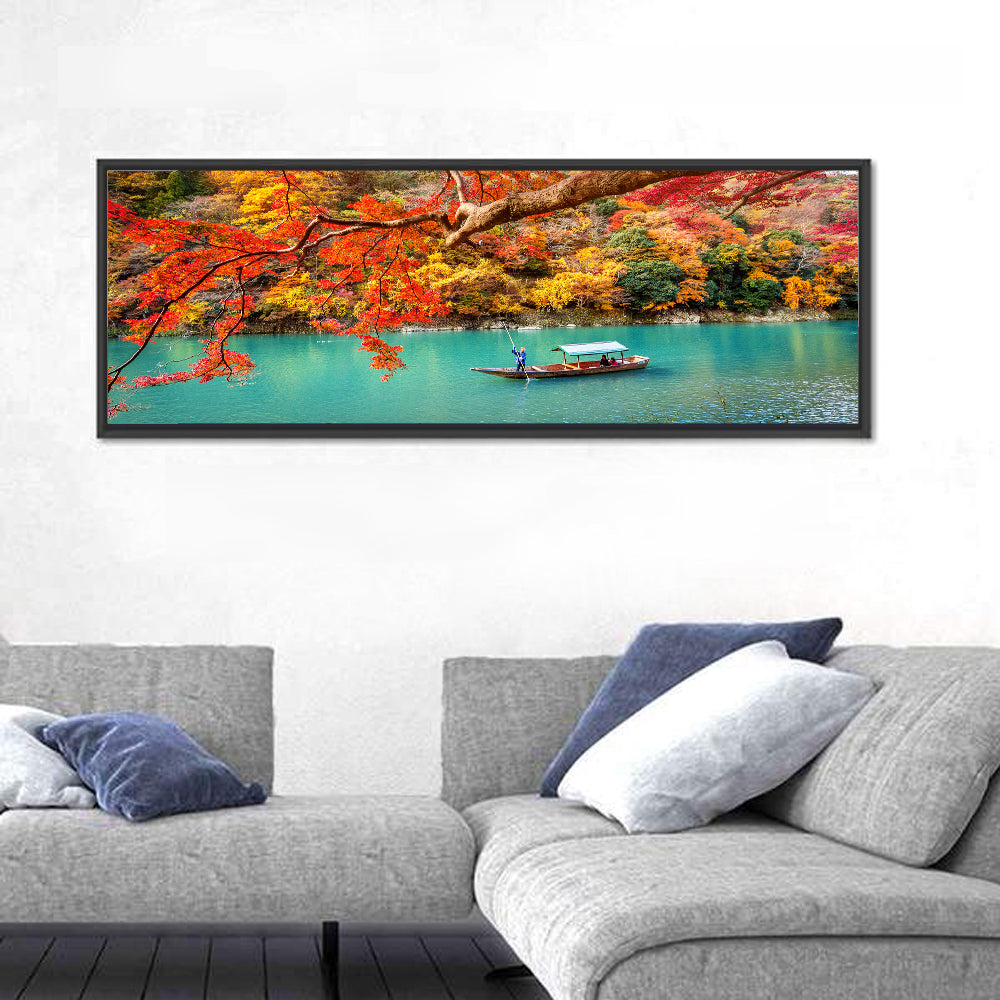 Hozugawa River, Kyoto Wall Art in a room, panoramic
