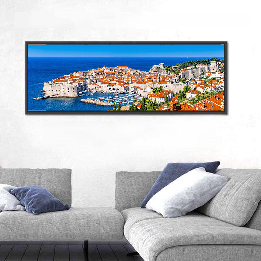 Dubrovnik Old Town View Wall Art in a room, panoramic