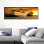 Red-hulled Cruise Ships at Dusk Wall Art
