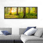 Sunburst Over Mossy Forest Wall Art