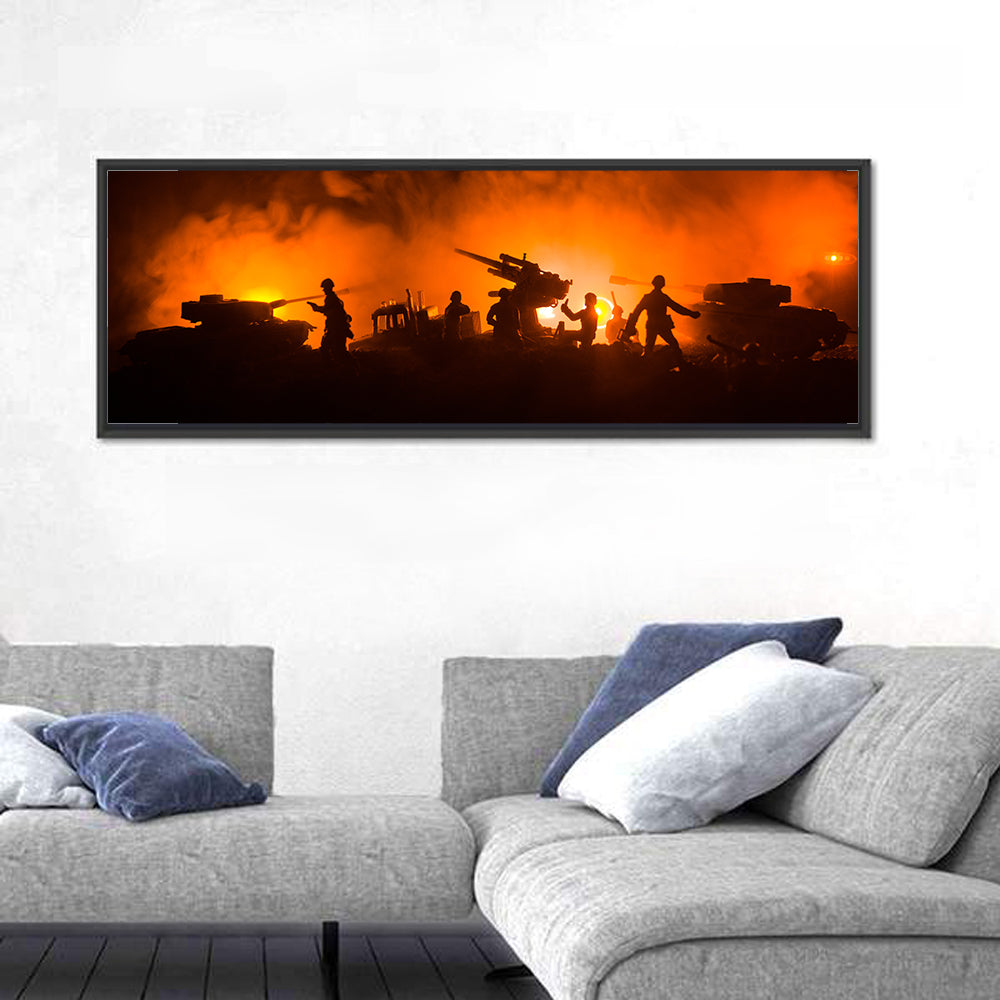 Active War Field Scene Wall Art