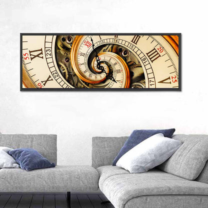 Retro Spiral Clock Wall Art