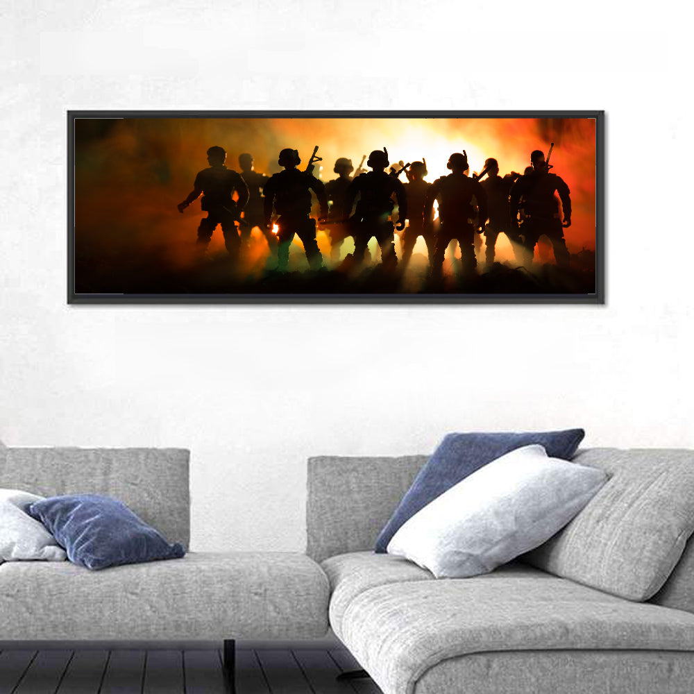 Silhouetted Infantry Line Wall Art