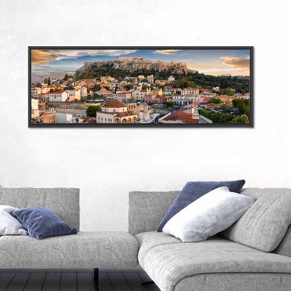 Acropolis and Parthenon Over Athens at Golden Hour Wall Art