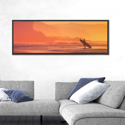 Surfer at Beach Wall Art