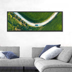 Aerial Farm Fields at Golden Hour Wall Art