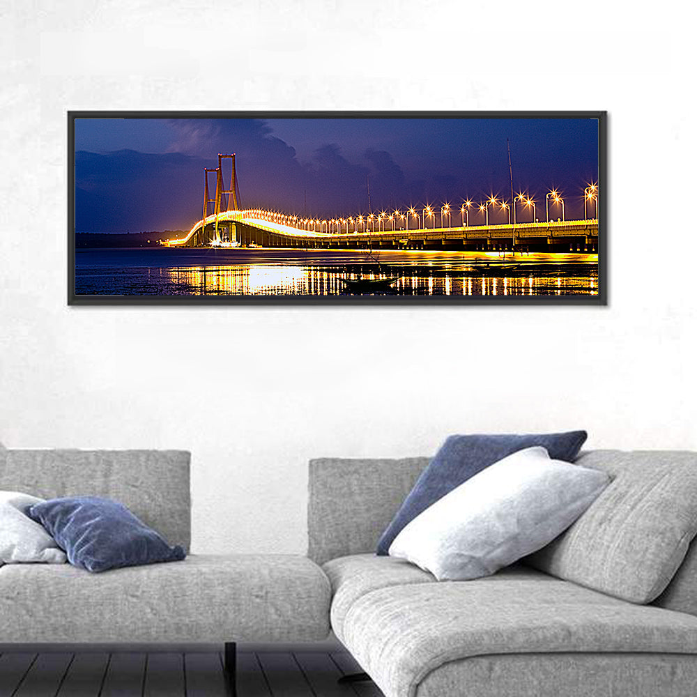Suramadu Bridge at Dusk Wall Art