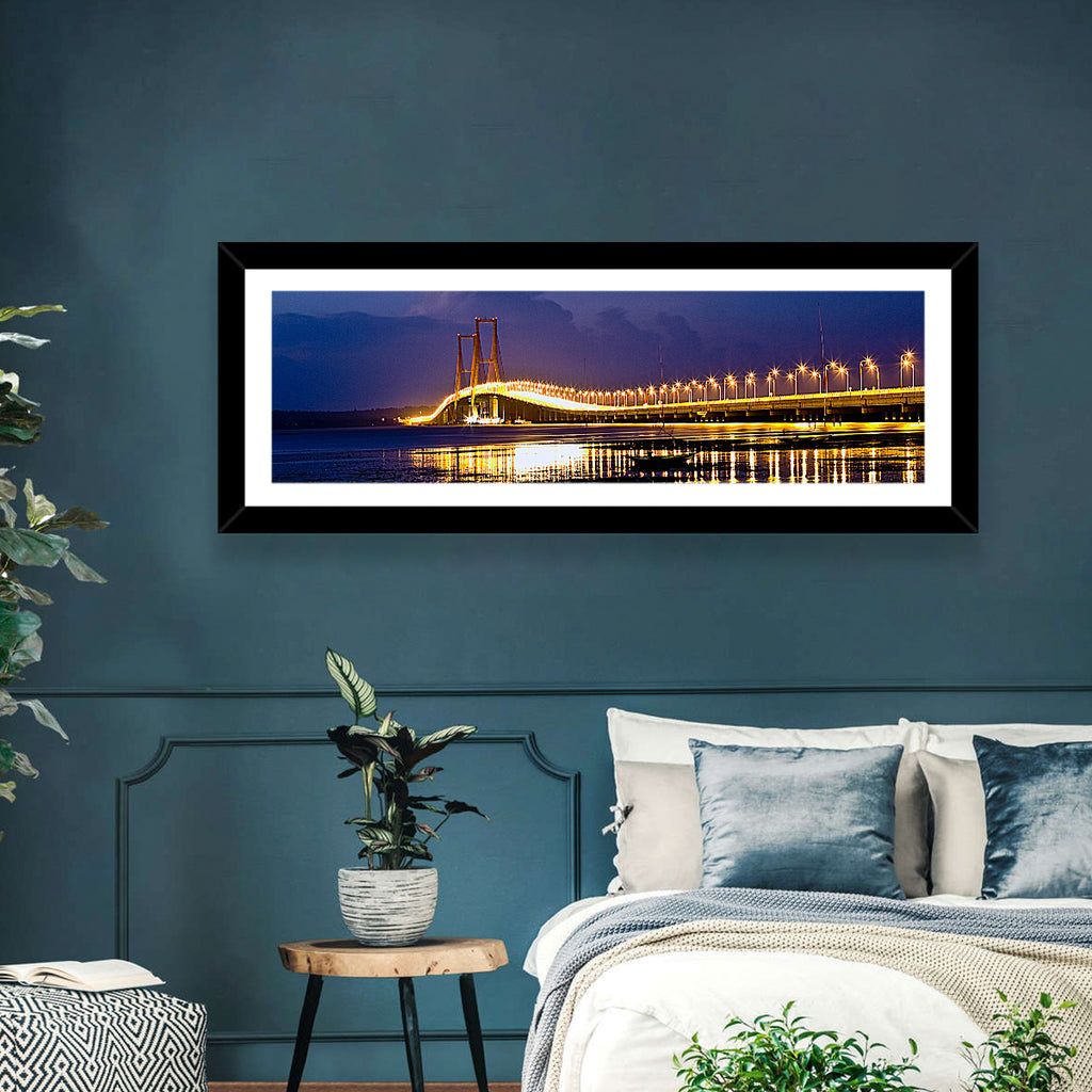 Suramadu Bridge at Dusk Wall Art
