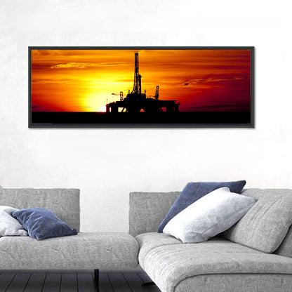 Oil Rig Sunset Wall Art