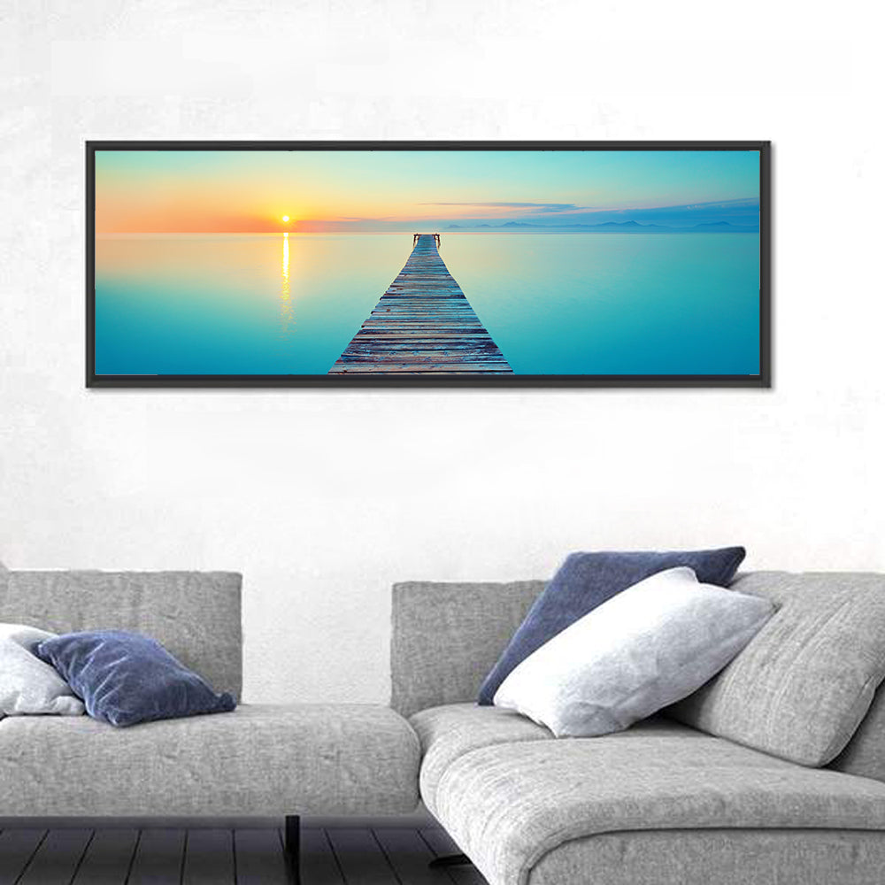 Wooden Footbridge at Sunset Wall Art