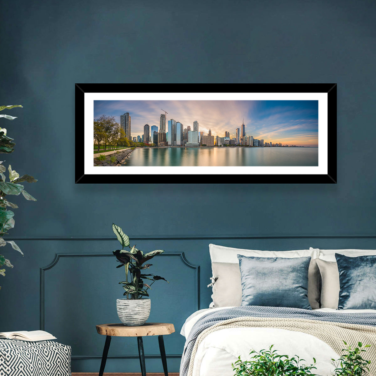 Chicago Skyline at Golden Hour Wall Art