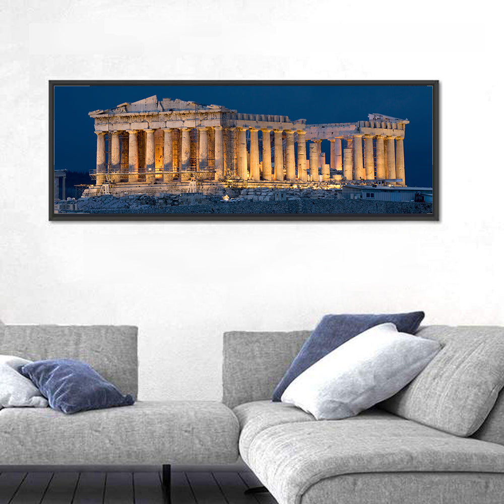 Illuminated Parthenon at Night Wall Art