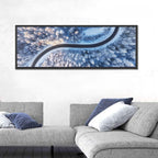 Winding Snow-covered Forest Road Wall Art
