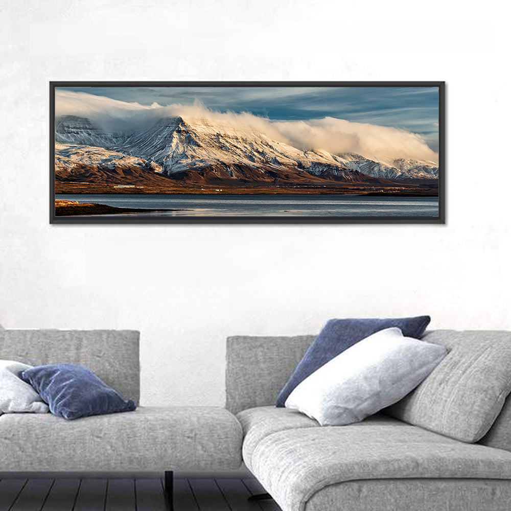 Reykjavik Golden Hour Mountains Wall Art