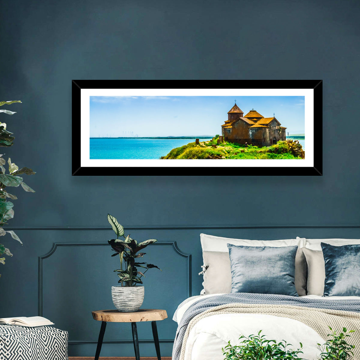 Sevanavank on Lake Sevan Wall Art in a room, panoramic