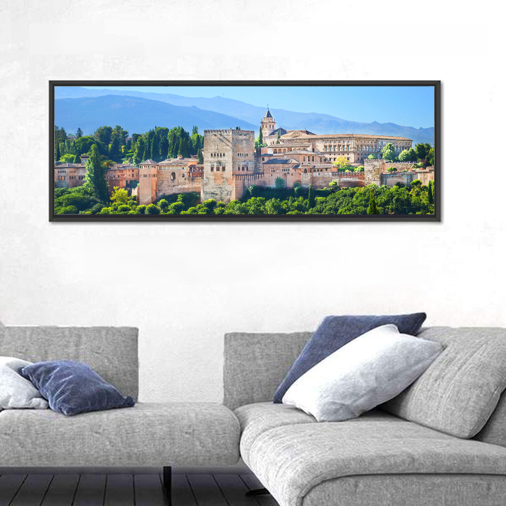 Alhambra Palace Complex Wall Art in a room, panoramic
