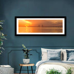 Øresund Bridge in Golden Light Wall Art