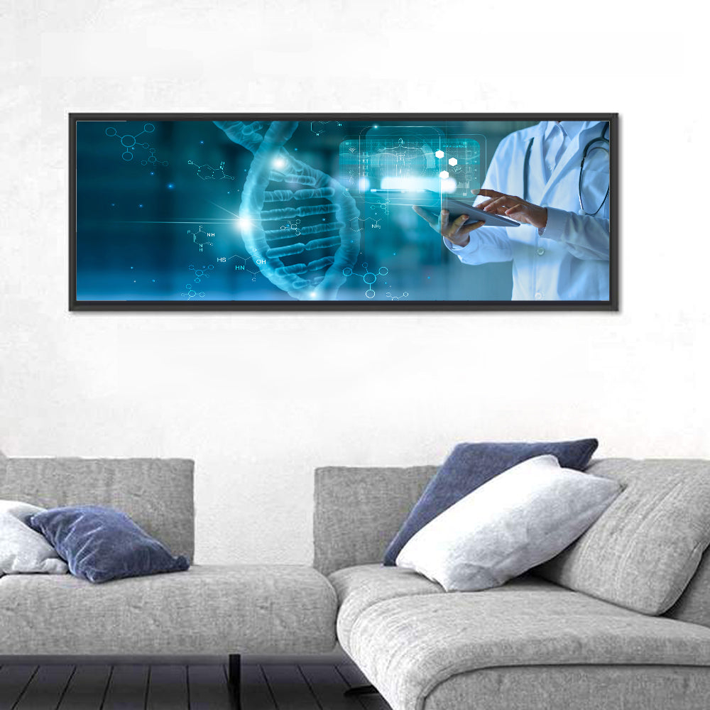 Doctor with Dna Helix Wall Art