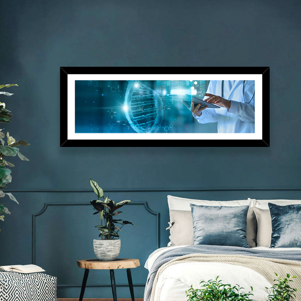 Doctor with Dna Helix Wall Art