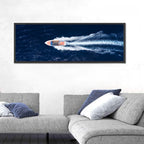 Sleek Speedboat Over Navy Sea Wall Art