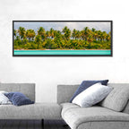 Turquoise Lagoon Palm Tree Beach Wall Art