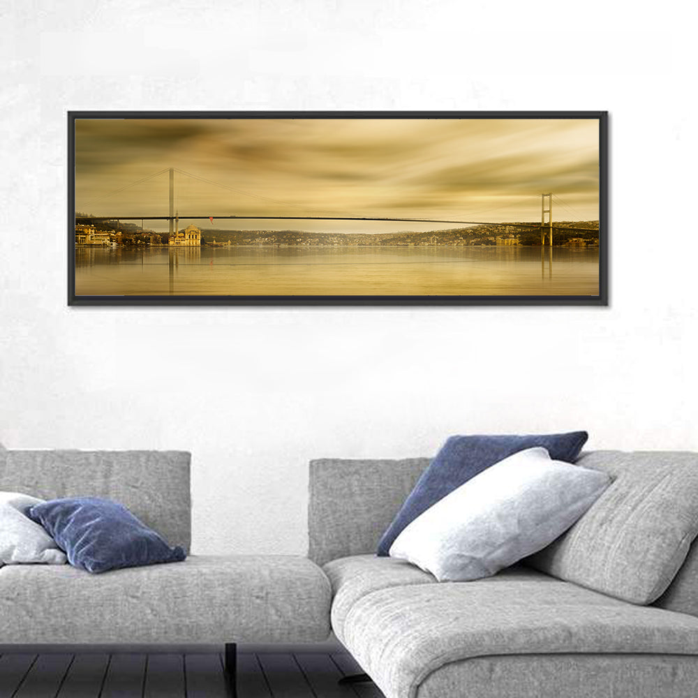 Bosphorus Bridge at Ortakoy Wall Art in a room, panoramic