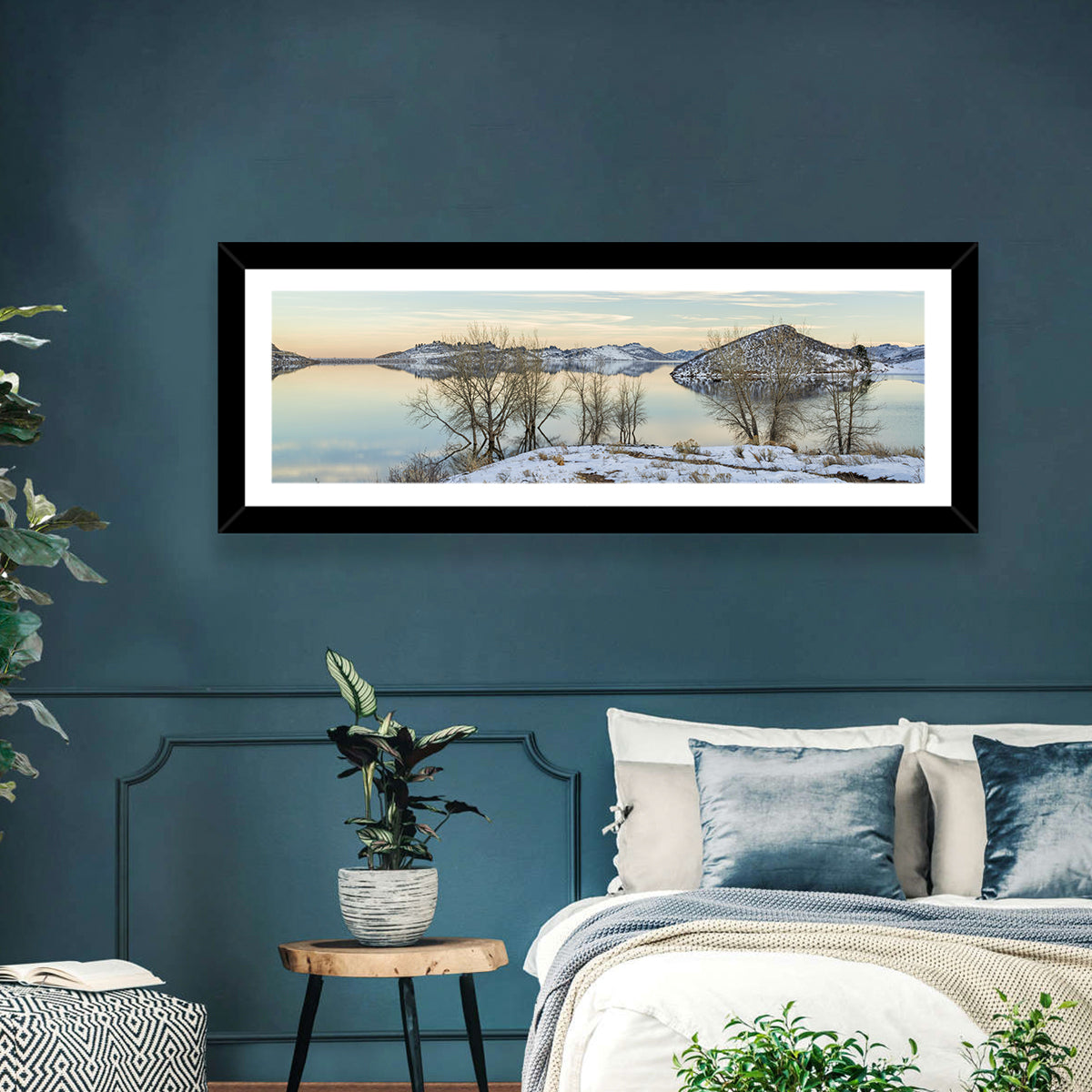 Horsetooth Reservoir Frozen Reflection Wall Art