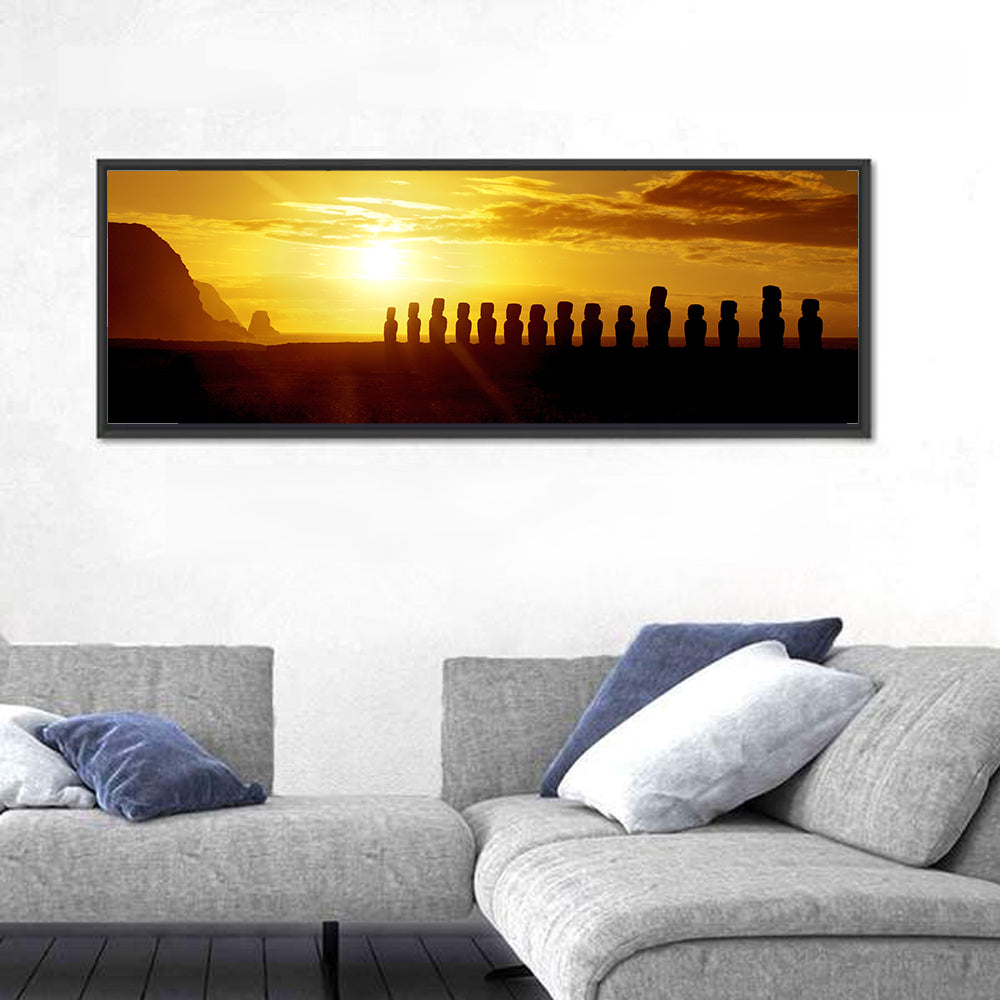 Easter Island Moai at Sunset Wall Art