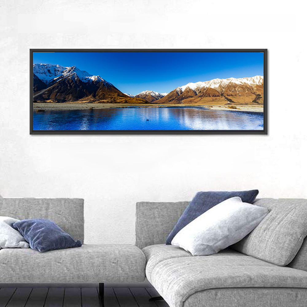 Hopkins River Reflection Wall Art in a room, panoramic