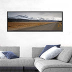 Icelandic Road to Snow-capped Mountains Wall Art