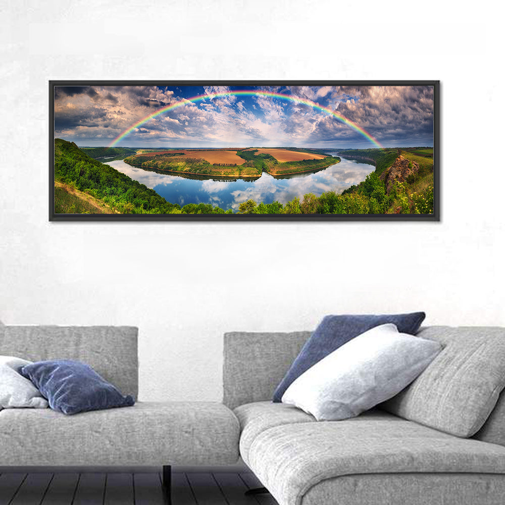 Dnister River Wall Art in a room, panoramic