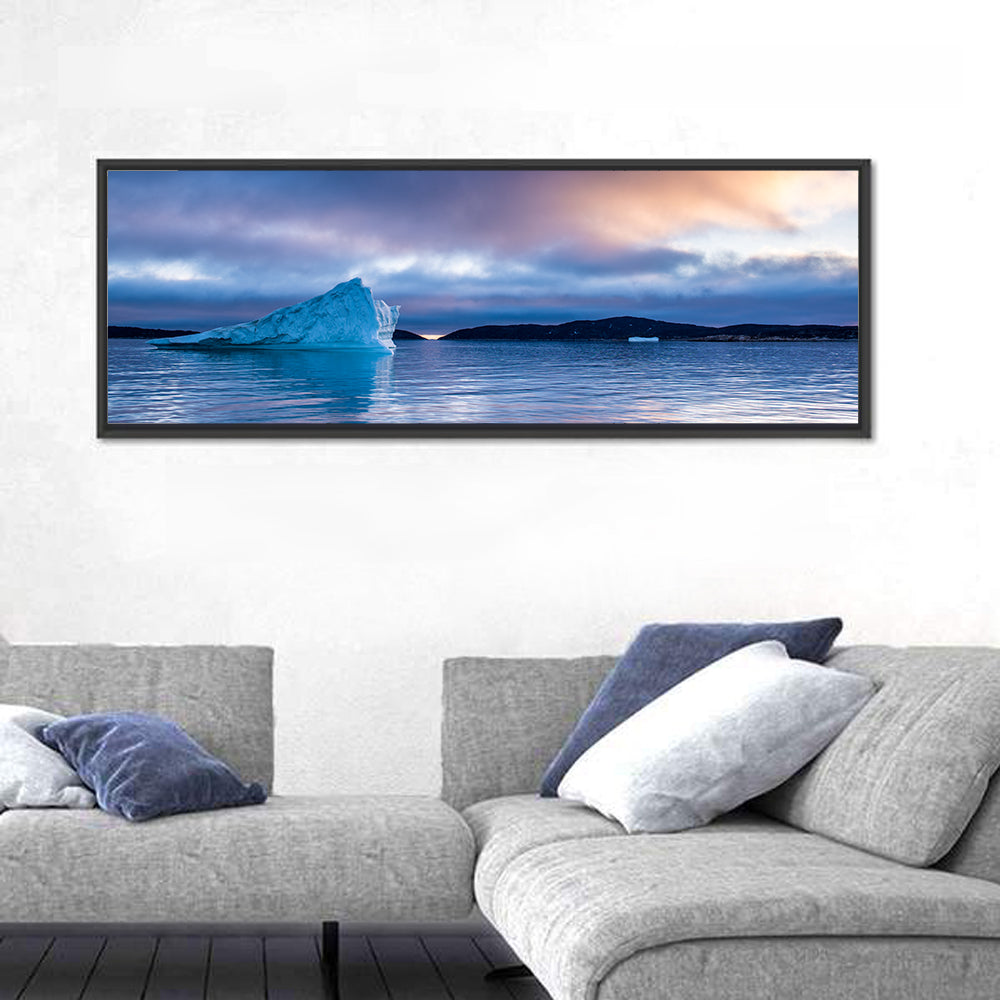 Disco Bay Iceberg Wall Art in a room, panoramic