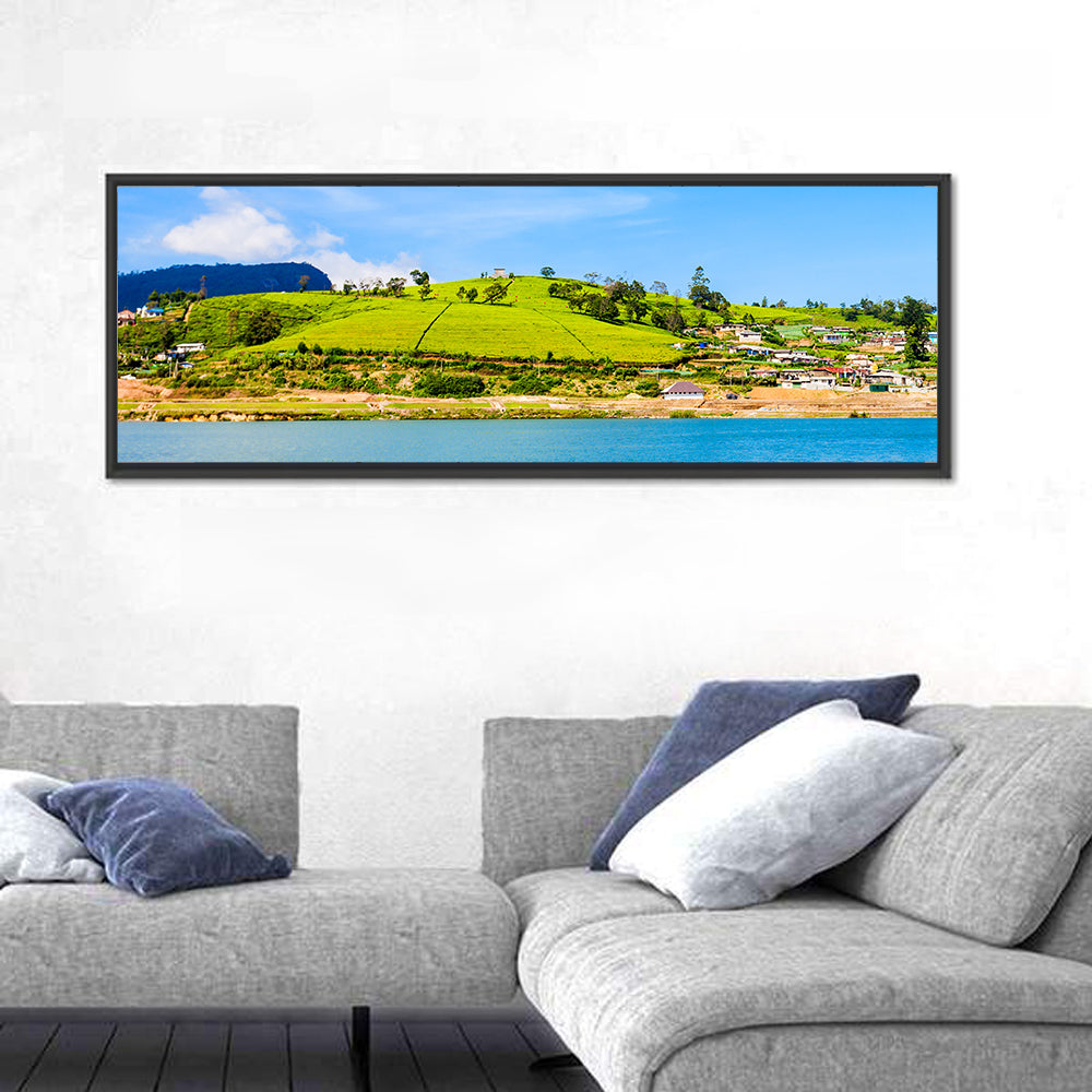 Lake Gregory Landscape Wall Art in a room, panoramic
