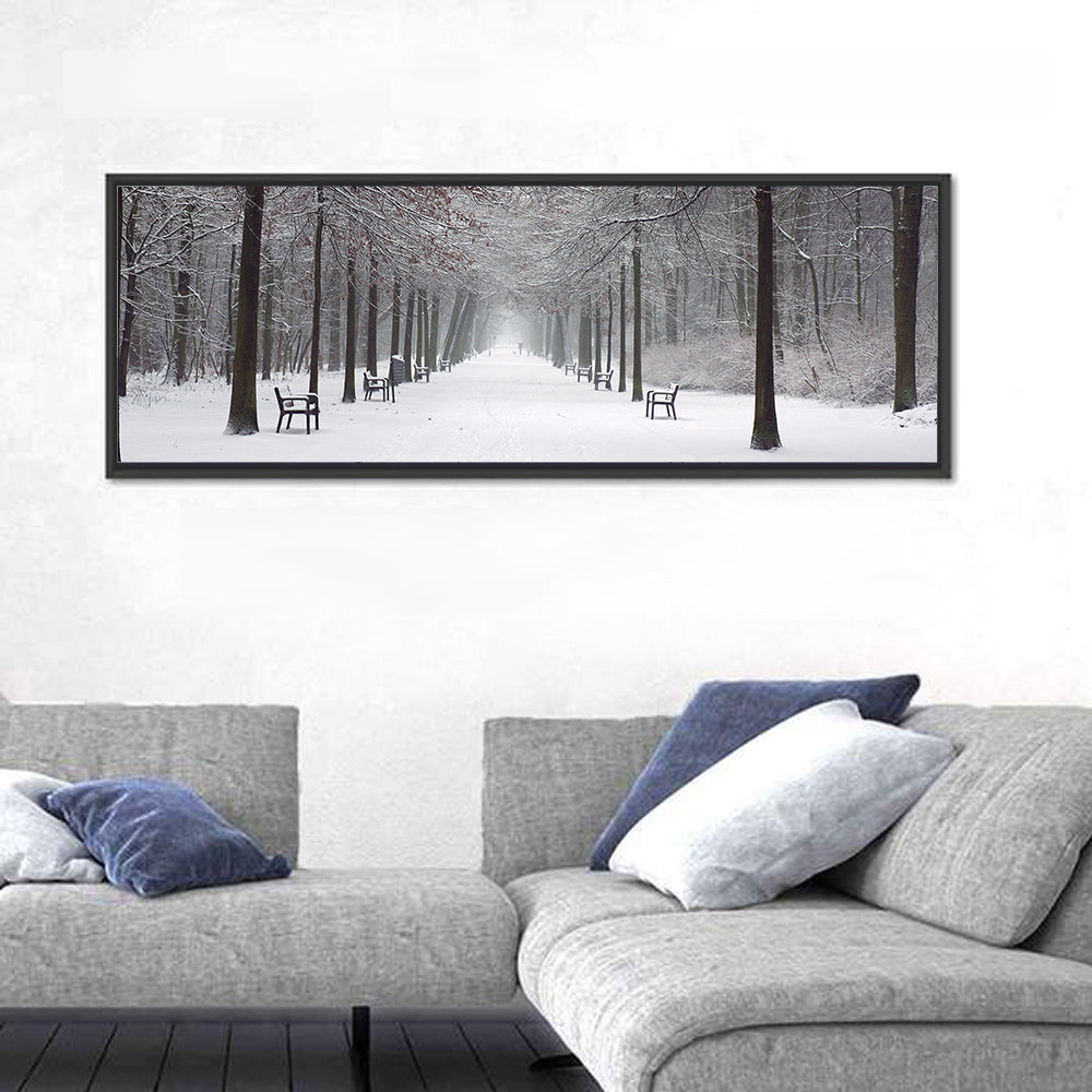 Snow Covered Park Lane Wall Art