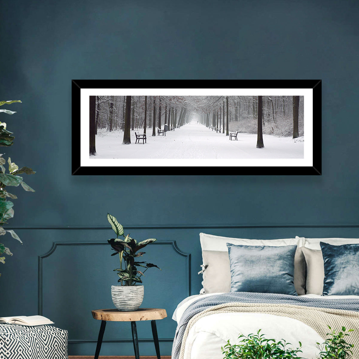 Snow Covered Park Lane Wall Art