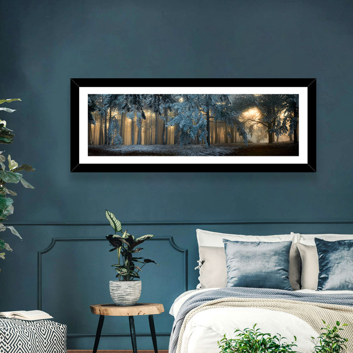 Golden Snowy Forest Wall Art