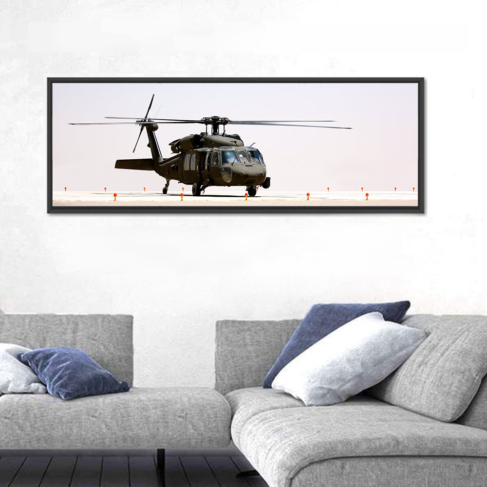 Side Profile Military Helicopter Wall Art