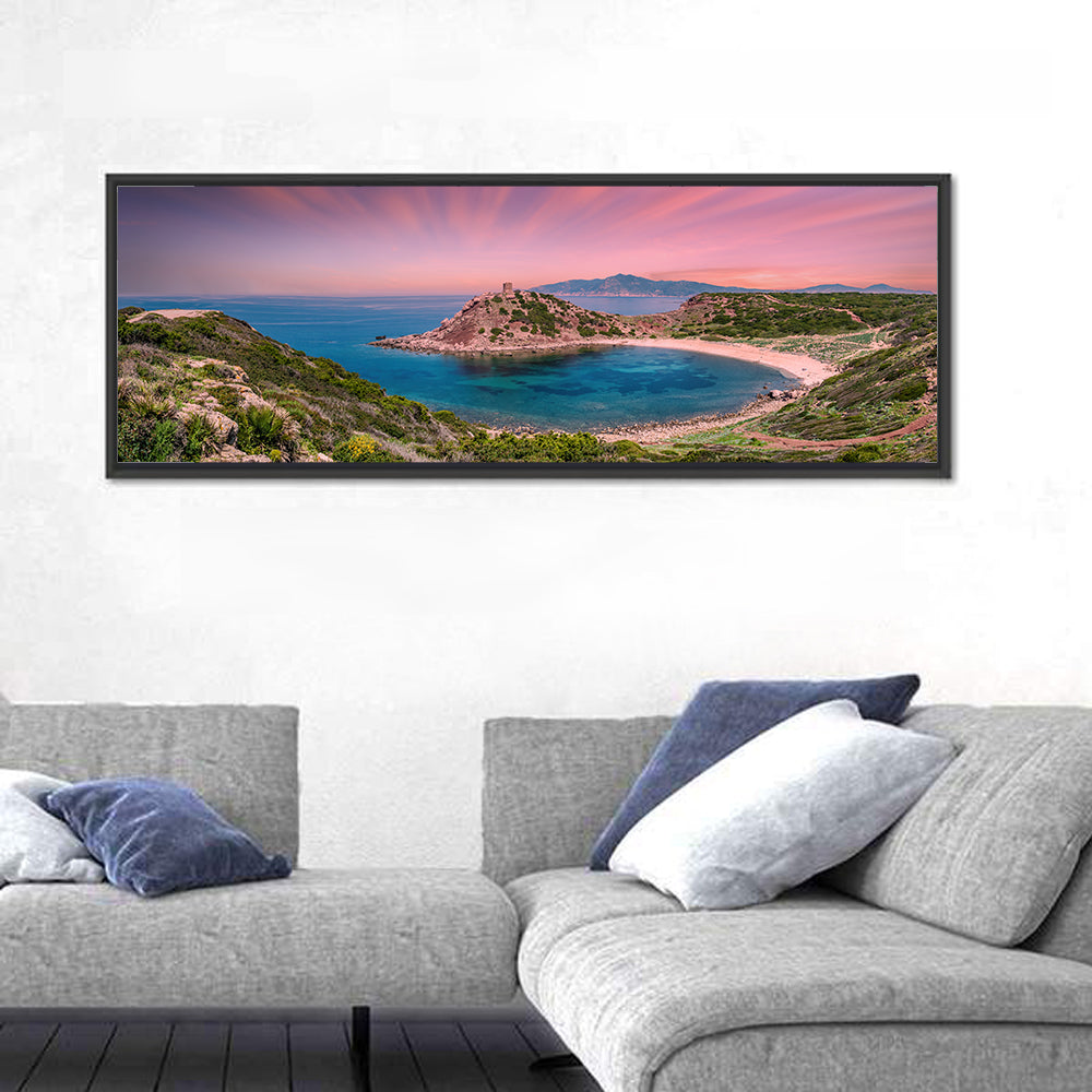 Porticciolo Tower at Sunset, Alghero Wall Art
