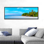 Blue Boat on Caribbean Beach Wall Art