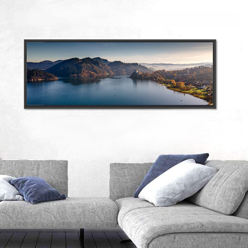 Niedzica Castle on Czorsztyn Lake Wall Art in a room, panoramic